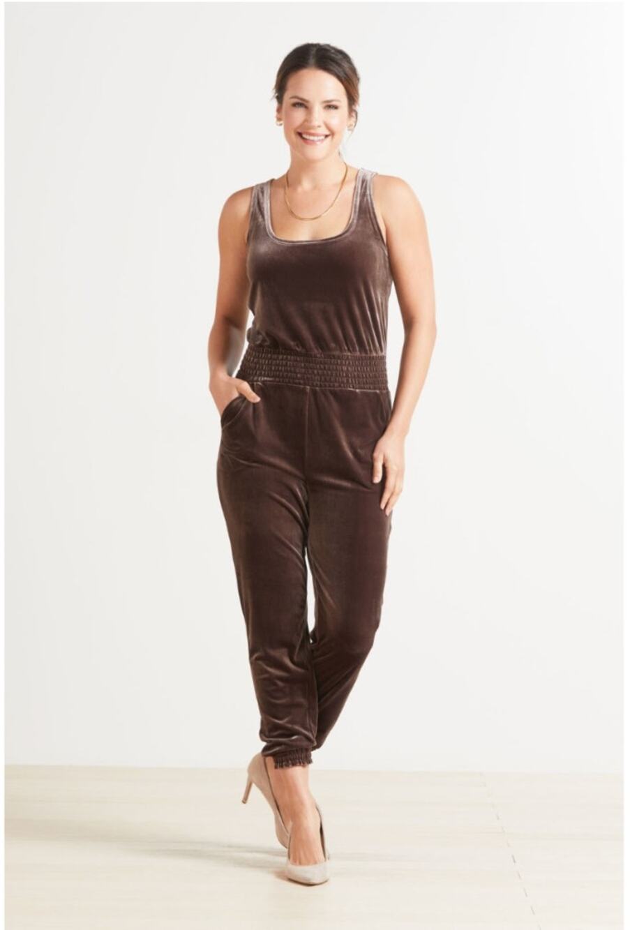 COMMANDO NWT Brown Velvet Tank Jumpsuit // XS - Picture 1 of 12